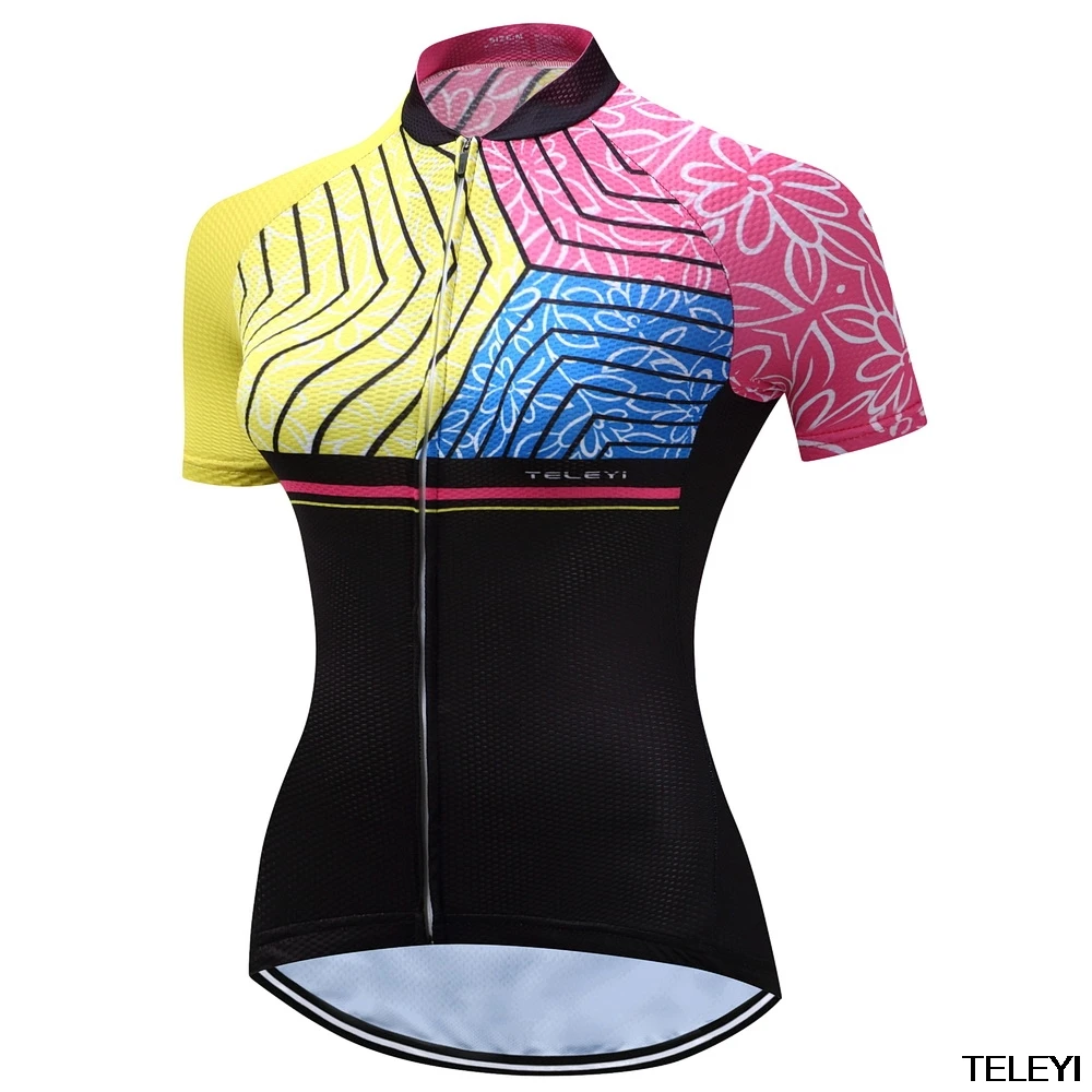 teleyi Women Cycling Jersey Charges Short Sleeve Bicycle Sports Cycling