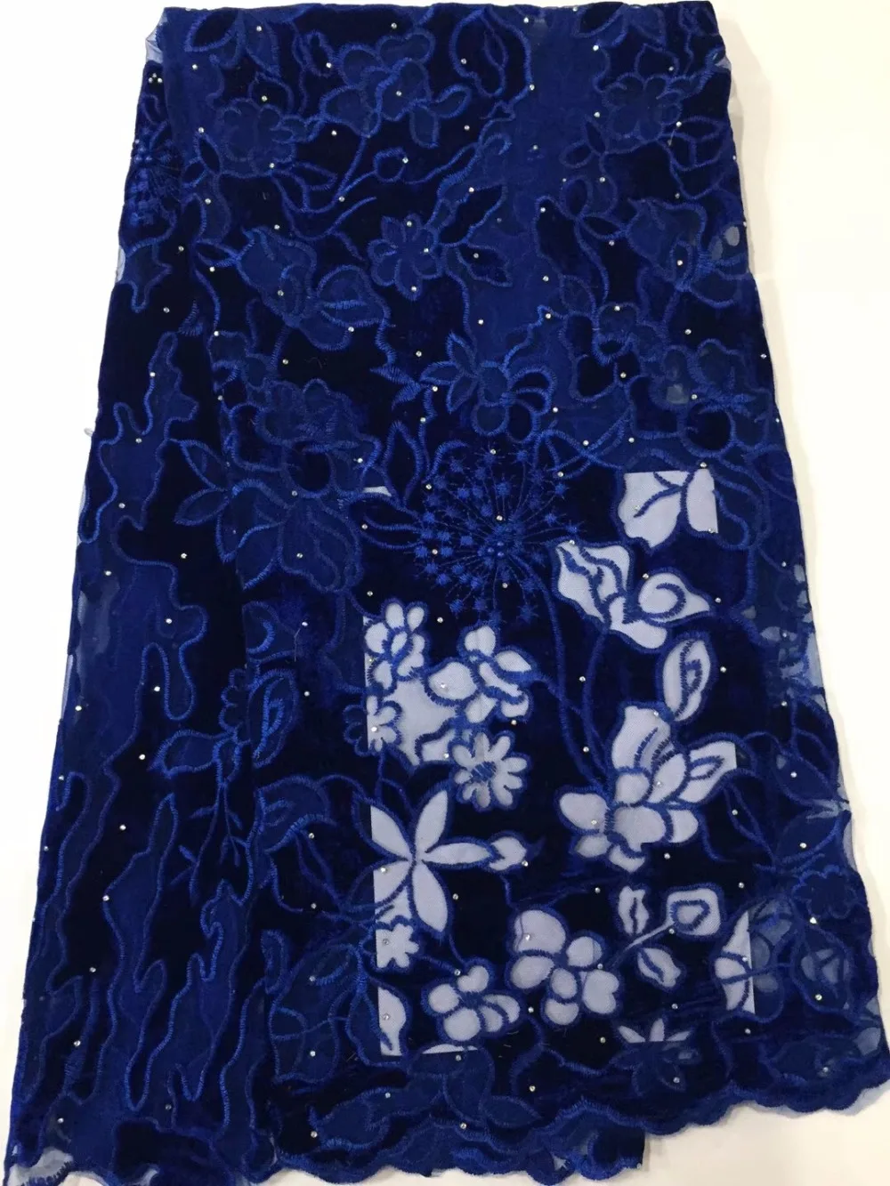 

African Lace With stones Velvet Fabric High Quality tulle Lace New Arrival Design For Nigerian Wedding Party Dress