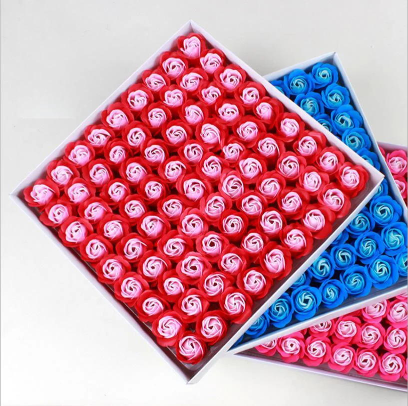 

81pcs/sets Rose Soap Flower Eternal flower Christmas Valentine's Day Wedding Gift DIY Flower Head Box with Flower Party Supplies