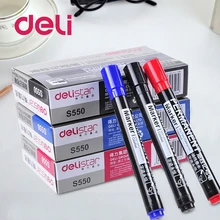 Deli 1 шт. большой емкости черный, красный, синий пластик жирной водонепроницаемый Перманентный маркер офисные школьные принадлежности маркеры корейский