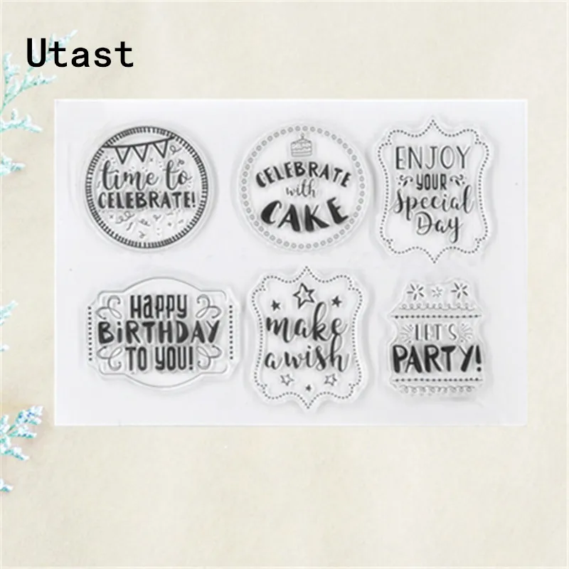 Celebrate Birthday Clear Silicone Stamps /Transparent Rubber Stamp for DIY Scrapbooking /Photo Album Decorative Craft Making | Дом и сад