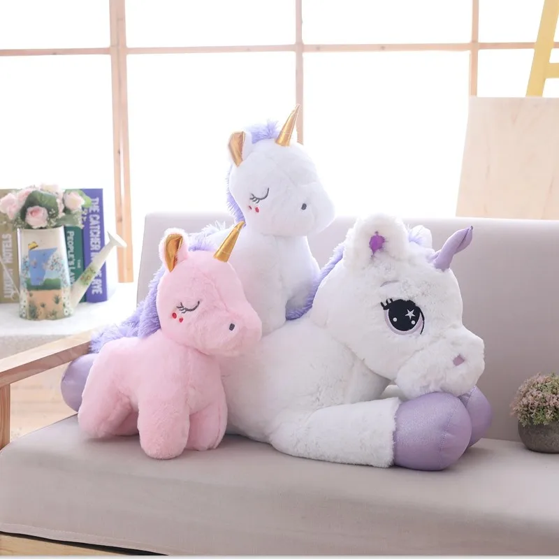 Giant Size Unicorn Plush Toy Soft Stuffed Cartoon Unicorn Dolls Animal Horse High Quality Gift for drop shiping