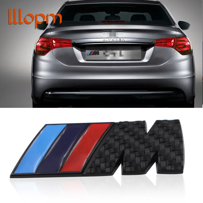 

Car-Sticker M Motorsport Metal carbon fiber Rear Trunk Emblem Grill Badge for BMW M3 M5 M6 E46 E30 E34 E36 E39 E53 E60 E90 F10
