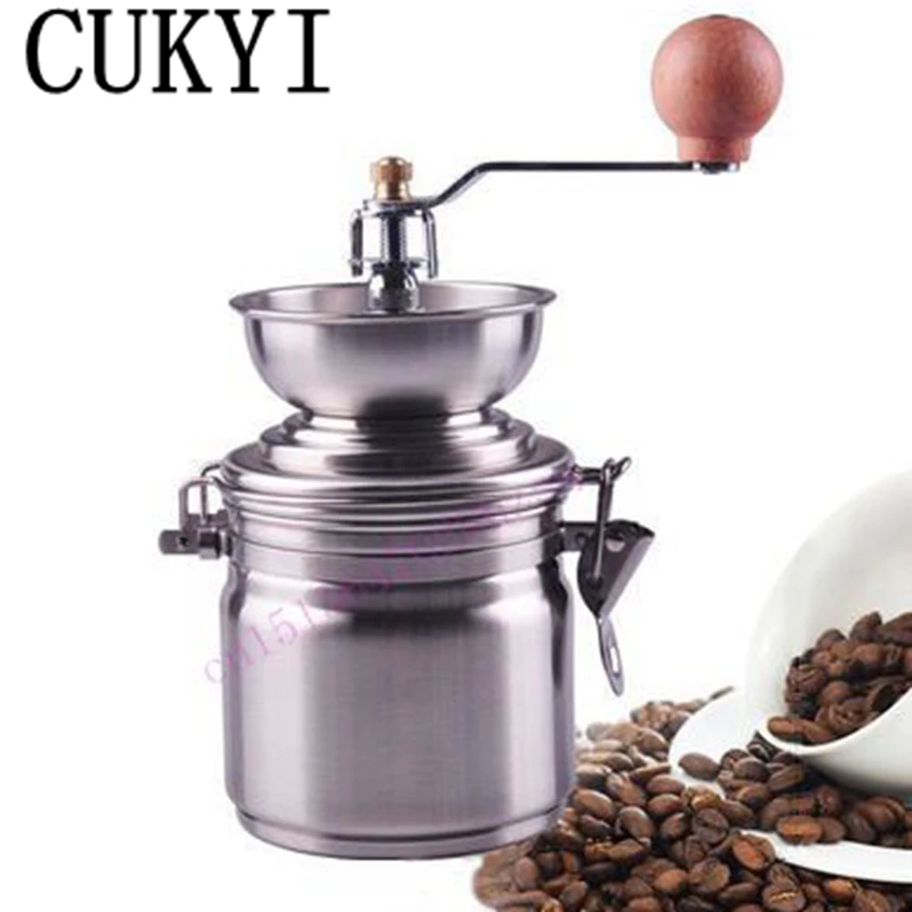 CUKYI Cranked Baked Beans Machine Coffee Bean Roaster Small Stainless