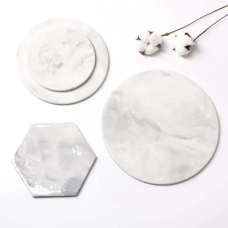 Marble Cheese Cutting Boards Decorative Pastry Plate Serving Tray Chopper Chopping Coaster Mad Pad Gray Large Round Rectangle