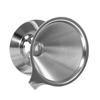 

1Pc Stainless Steel Pour Over Coffee Dripper Double Layer Mesh Filter Cup Stand Home Office Use new