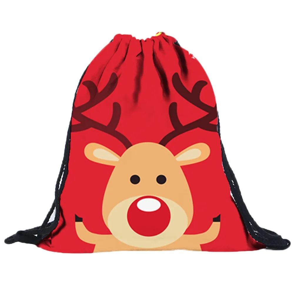 Unisex Christmas Shopping Bags Large Capacity 3D Digital Printing Pocket Backpack Drawstring Shoulder Bag Beach Casual Bagpack# Unisex Christmas Shopping Bags Large Capacity 3D Digital Printing Pocket Backpack Drawstring Shoulder Bag Beach Casual Bagpack#