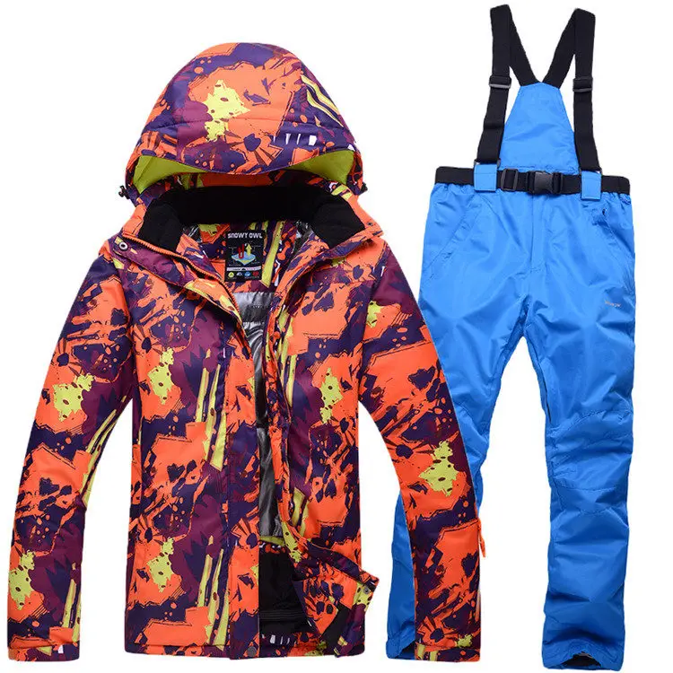 Мужской лыжный костюм, водонепроницаемый, ветрозащитный, 10000, теплый, уплотненный,, зимний, для улицы, лыжная куртка и нагрудник, лыжные штаны, мужские модели - Цвет: A2