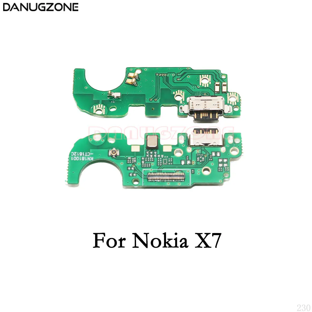 Usb порт для зарядки док-разъем плата для зарядки гибкий кабель с микрофоном для Nokia 3 2 5 6 7 Plus 7 Plus 8X5X6X7 - Цвет: For Nokia X7