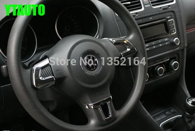 Чехол на руль автомобиля отделка салона для Volkswagen vw polo 2011 2014 ABS chrome автомобильные