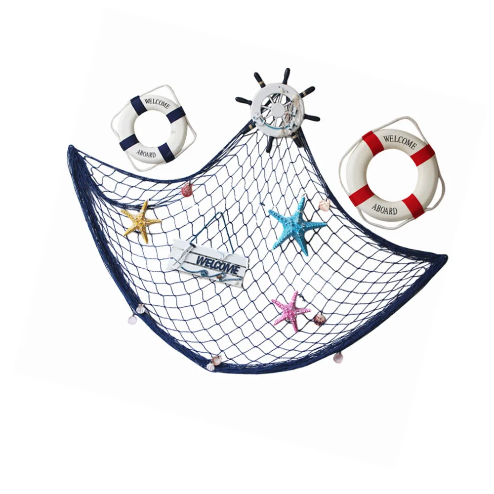 

Mediterranean Marine Style Hanging Fishing Net Pendant Mesh Home Party Decor DIY Craft Wall Hanging Decoration Ornament