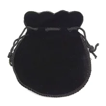 Pandahall бархатная сумка для ювелирных изделий, черный, около 10 см в ширину, 12,5 см в длину на Рождество