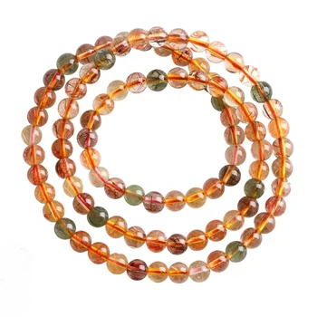 

Genuine Natural Copper Rutilated Quartz Colorful Crystal Bracelet Woman Man 6mm 108 Prayer Round Beads Wealthy Fashion AAAAA