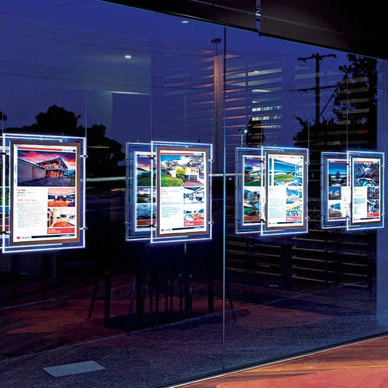 Window led illuminated display acrylic panel A2 light box one sided for