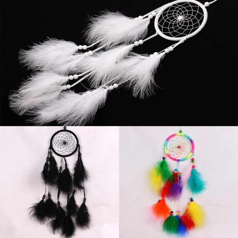 

Wind Chimes Handmade Indian Dream Catcher Net With Feathers 55 cm Wall Hanging Dream catcher Craft Gift Home Decoration