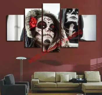 

Set of 5 Multi-Painted Woman Skulls diy Diamond Painting 3d diy Diamond Cross Stitch Full & Round Digital Diamond Mosaic Decor