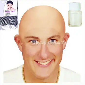 

Hitman Set Baldhead Prosthetics make-up wigs Disguise mask with Transparent spirit gum adhesive wig cap latex cosplay latex