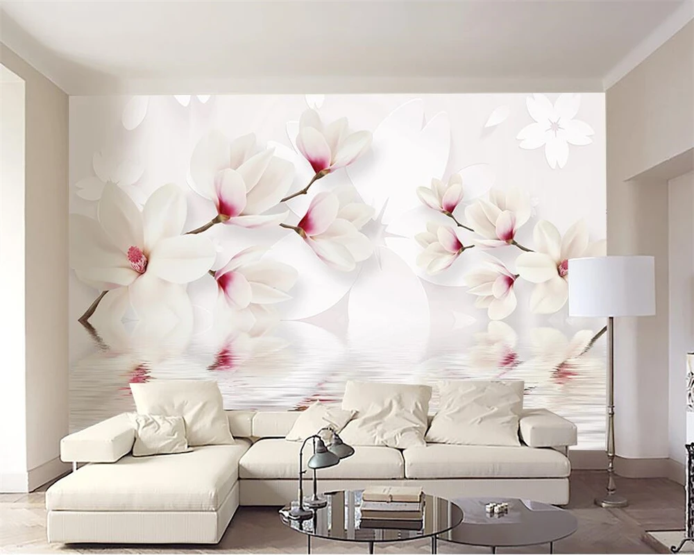 beibehang Custom wall murals wallpaper white magnolia flower, 3D photo wallpaper mural bedroom living room TV wall 3D wallpaper beibehang Custom wall murals wallpaper white magnolia flower, 3D photo wallpaper mural bedroom living room TV wall 3D wallpaper