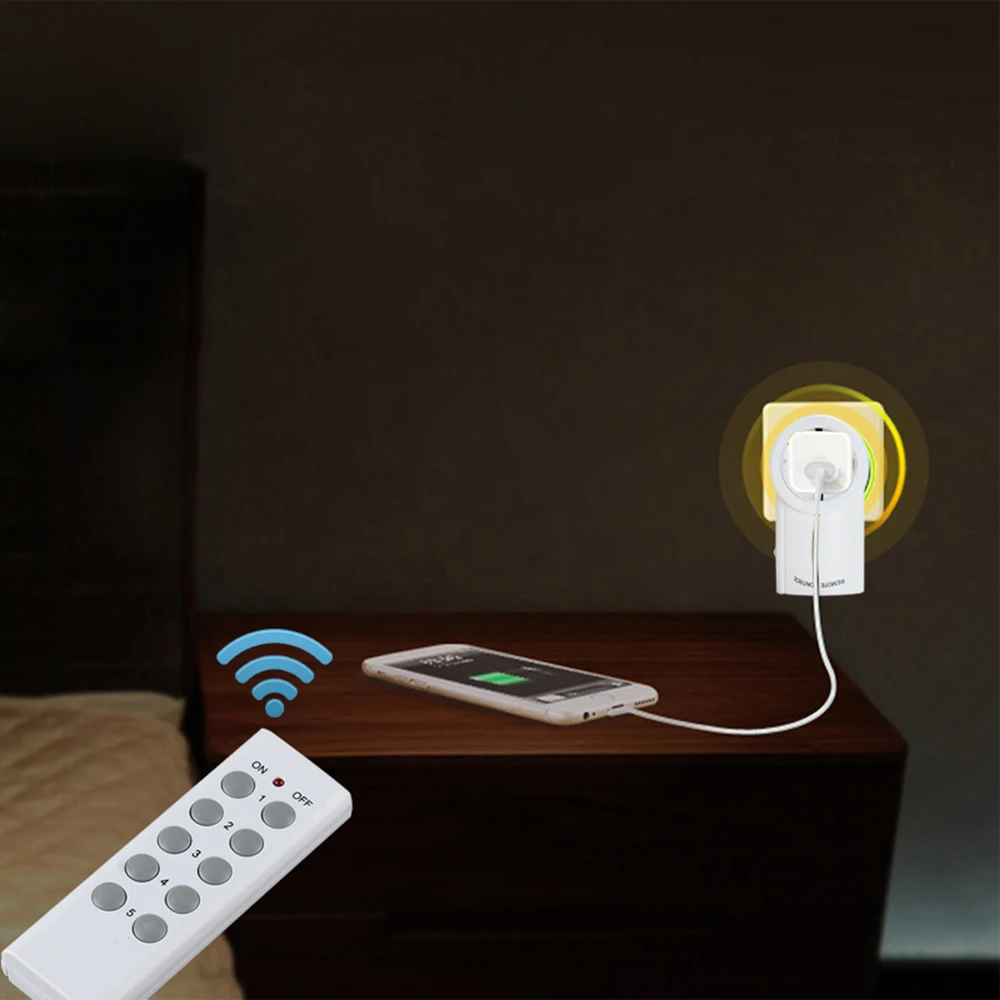 РЧ 433 пульт дистанционного управления Розетка французский Разъем AC 220 В