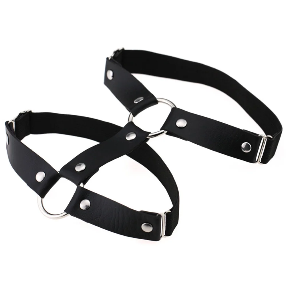 

Sexy PU Leather Sock Belt Punk Gothic Leg Ring Thigh Stockings Elastic Rivet Garter Belt Adjustable Suspenders Leg Ring