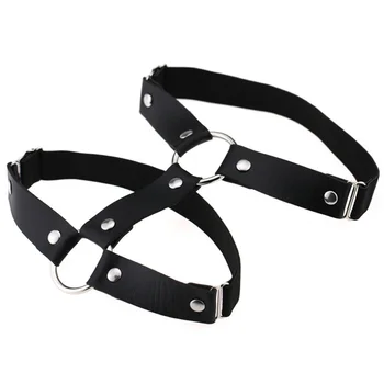 

Sexy PU Leather Sock Belt Punk Gothic Leg Ring Thigh Stockings Elastic Rivet Garter Belt Adjustable Suspenders Leg Ring