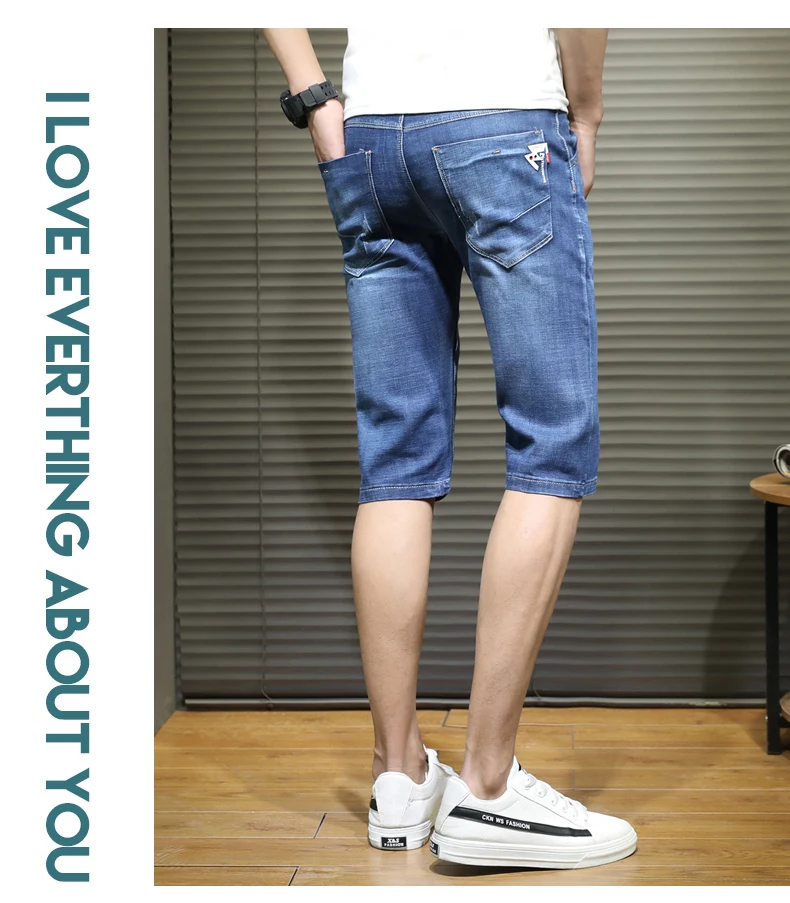 2019 новые летние джинсы Для мужчин брюки Для мужчин шорты Омывается эластичный самосовершенствование удобная домашняя трендовый