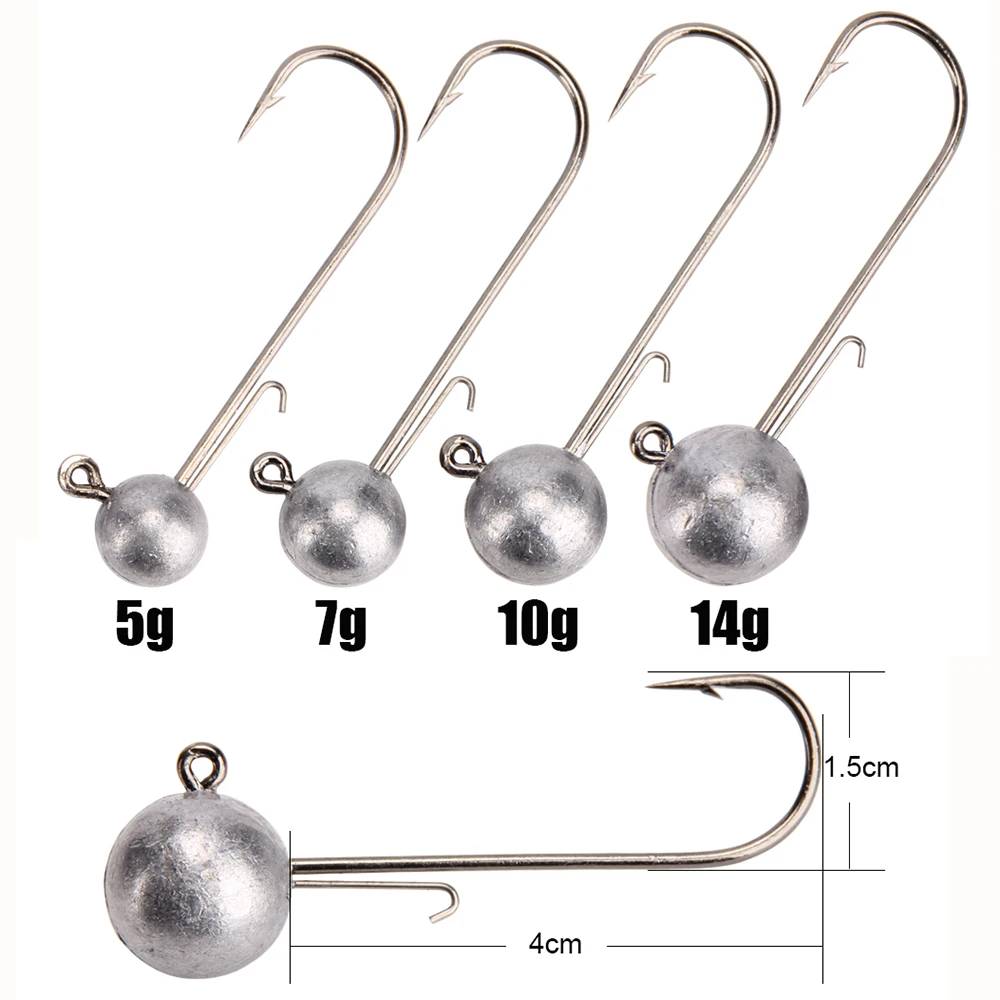 Палисандр 4 шт./лот свободный джиг крюк шарика 5g/7g/10g/14g червь Шад Jig Head колючие