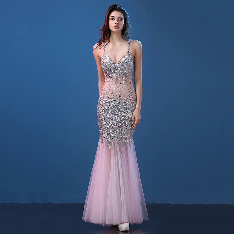 Vrouwen V-kraag Party Dress Sexy Perspectief Turnpakje Kant Strass Pailletten Bodysuit Lange Rok Zangeres Stadium Slijtage Kostuum Vrouwen V-kraag Party Dress Sexy Perspectief Turnpakje Kant Strass Pailletten Bodysuit Lange Rok Zangeres Stadium Slijtage Kostuum