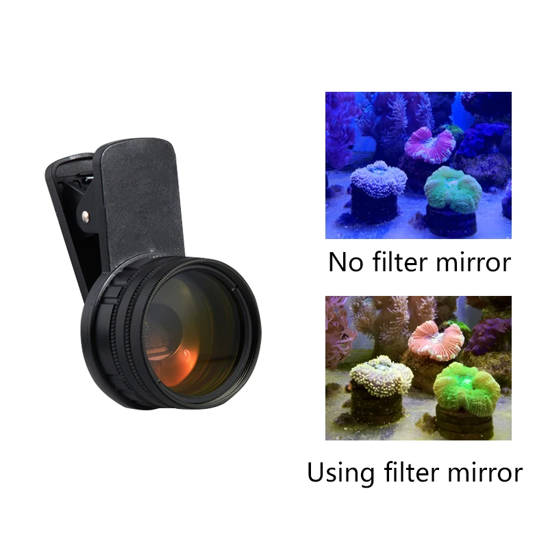 

Seawater coral cylinder photography lens sea cylinder filter three lens with macro filter aquarium blue light