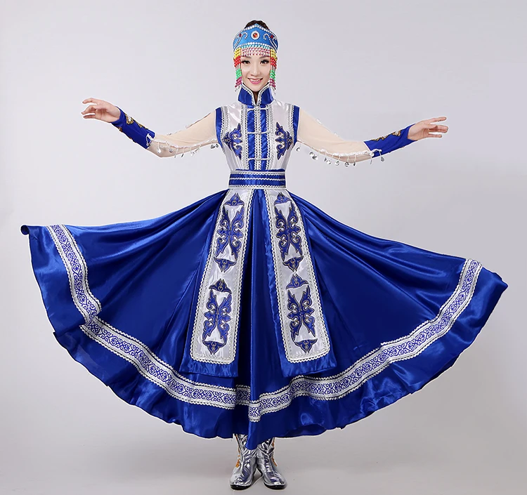 Chinois Performance Mongolie Robe Longue Danse Color1 Femelle Costumes Minorités De Ethniques Latine Vêtements color2 Conception D'expansion Des wzvqX1qpU