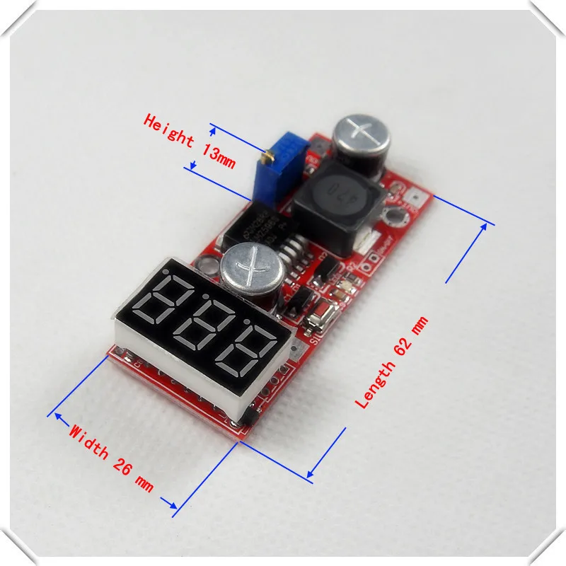 LM2596 DC-DC Регулируемый понижающий модуль питания понижающий преобразователь трехцветный светодиодный вольтметр/кнопочный переключатель [6 шт./лот]