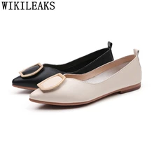 Обувь на плоской подошве с острым носком на толстой подошве; ботинки "Харадзюку" женщина бренд класса люкс; женские лоферы; удобная обувь кожаные туфли женские buty; искусственная кожа; Прямая(дропшиппинг); damskie