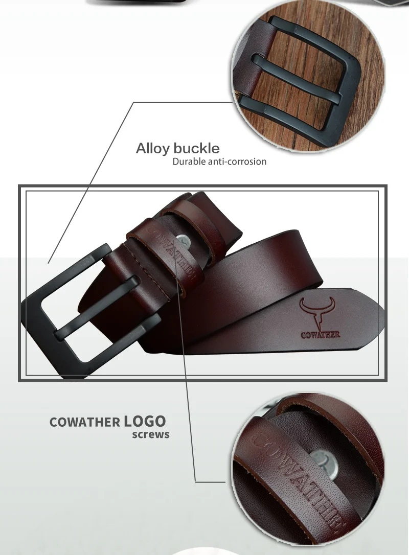 COWATHER male belt for mens high quality cow genuine leather belts XF010 Sadoun.com