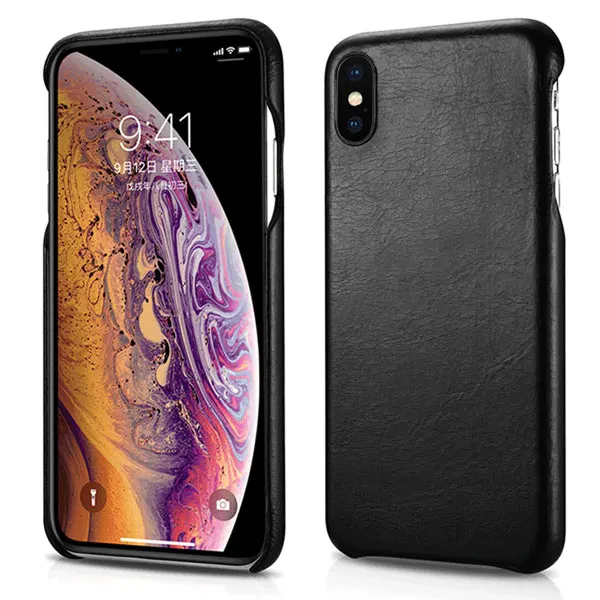 Чехол для iPhone XS MAX натуральная кожа ретро задняя крышка чехол для Apple XS Max icarer роскошный противоударный жесткий чехол - Цвет: for iPhone XS MAX