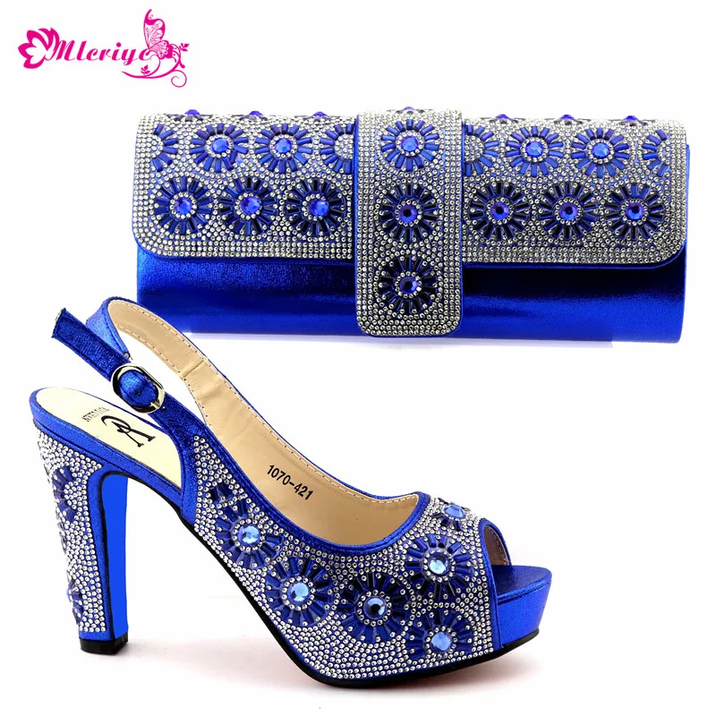 

New Arrival African Women Italian Shoes and Bag Set Designer Shoes Women Luxury 2018 Nigerian Women Wedding Shoes with Bag Sets