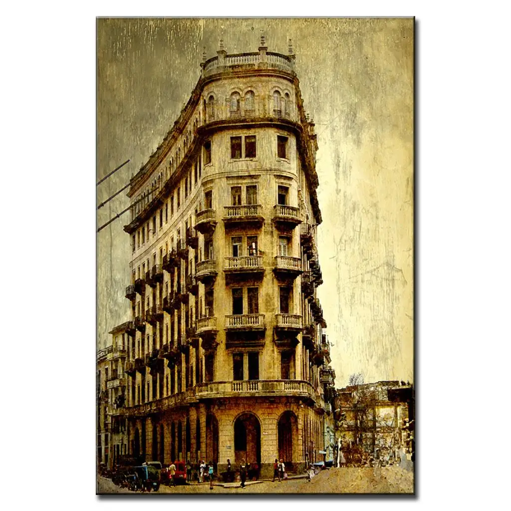 Buy Vintage Old Building Canvas Prints Classical Oil