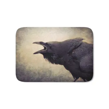 

The Raven Bath Mat 21" x 34"Pattern Fleece Rug Anti-Slip Doormat Home Decor