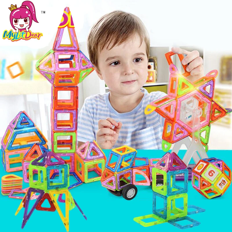 MylitDear большой размер Магнитный дизайнер 61 шт. строительные игрушки 3D Строительная игрушка Детские образовательные товары творческие игрушки