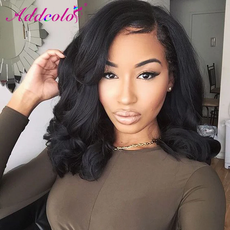 hot selling body wave short human hair wigs 13x6 lace front