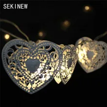 SEKINEW 10 Светодиодный светильник 3,2 м в форме сердца для рождественской елки, лампа на батарейках, вечерние гирлянды, светильник s, украшение автомобиля