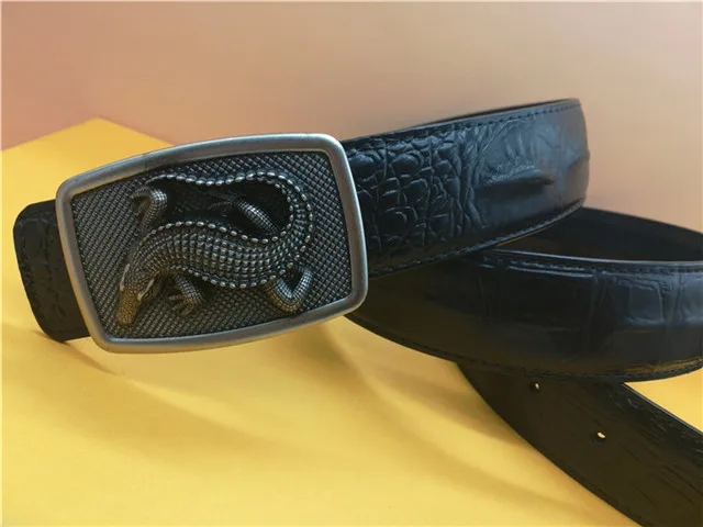 Для Мужчин's Бизнес ремень из кожи крокодила высокое качество дизайнер Пряжка животных Крокодил пряжкой Для мужчин джинсы подарок