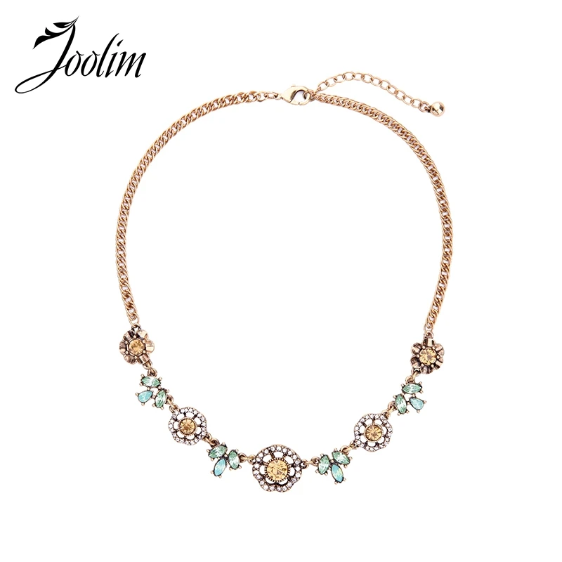 

JOOLIM Jewelry Wholesale/Green Flower Collar Necklace Summer Choker Necklace Party Fashion Accssories