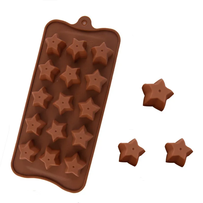 15 silicon molds Star chocolate mold For Home Made cake decorating