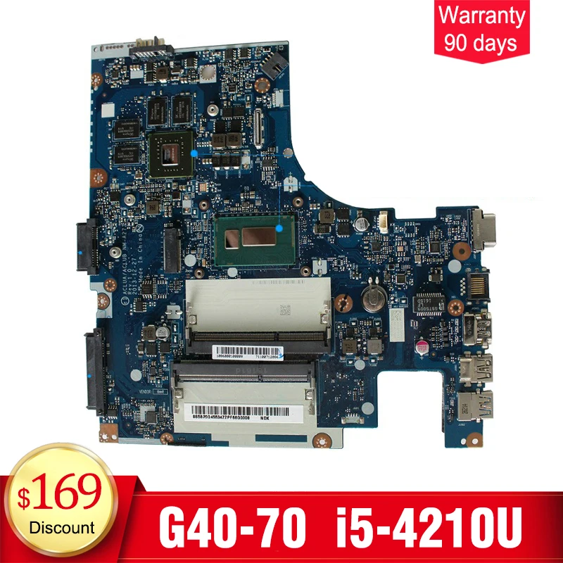 

G40-70 Motherboard NM-A273 for Lenovo G40-70 Z40-70 Laptop Motherboard I5-4210U ACLUA/ACLUB NM-A273 REV:1.0 100% tested intact
