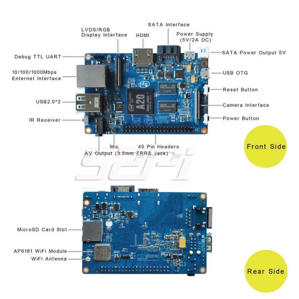 Banana Pi M1+ plus BPI-M1+ двухъядерный A20 1 ГБ ОЗУ Встроенный WiFi с открытым исходным кодом одноплатный компьютер SBC