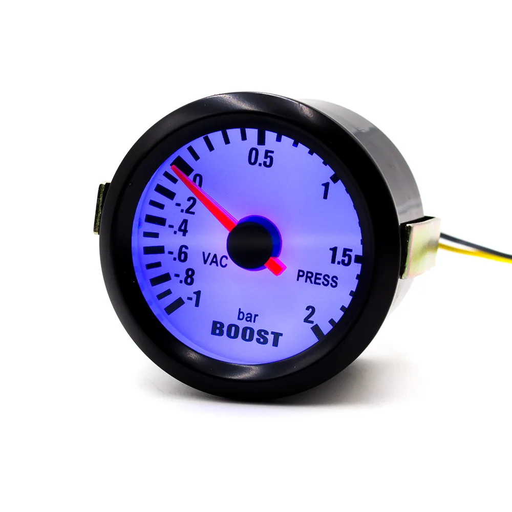 

CNSPEED 52mm -1-2 Bar Turbo Boost Gauge Auto Car Black Turbo Meter Boost Gauge Blue LCD Light Auto Boost Gauge Meter XS100011