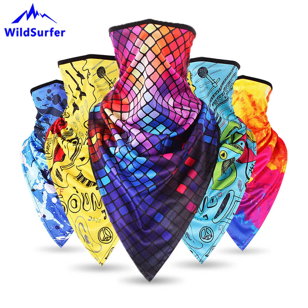 WildSurfer треугольный шарф с принтом маска на половину лица для езды велосипеде