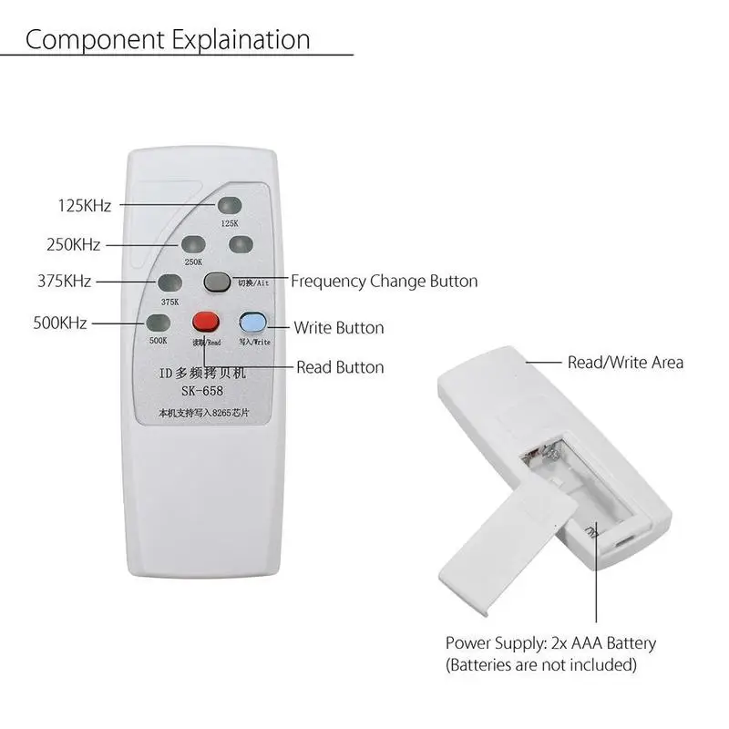 Портативный Rfid считыватель карт-ручной Rfid писатель 13 шт. 125 кГц Кардридер писатель копировальный аппарат с 6 картами/метками комплект