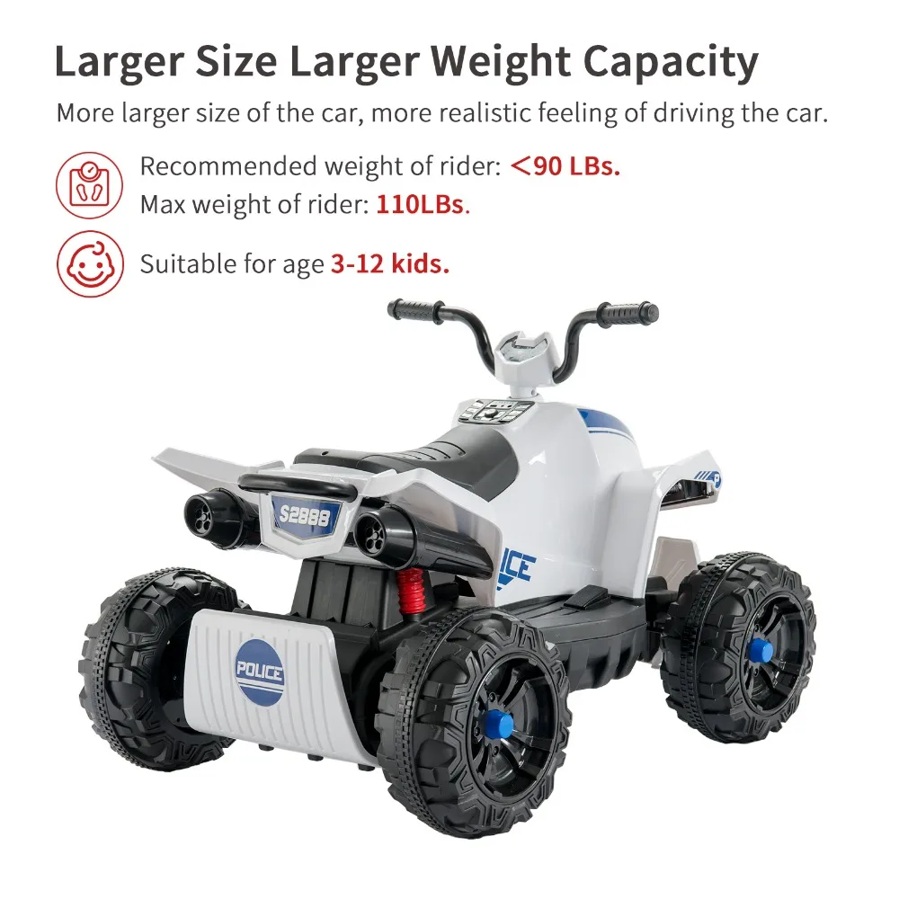 Uenjoy ATV для детей 4 Wheeler Quad 12 V батарея мощность электрическая езда на автомобиле