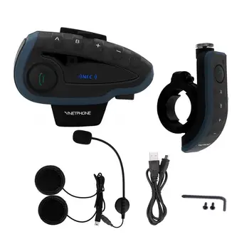 

intercomunicador bluetooth para motocicleta BT Intercom Motorcycle Helmet Headset NFC Remote Control FM Waterproof 5 Riders